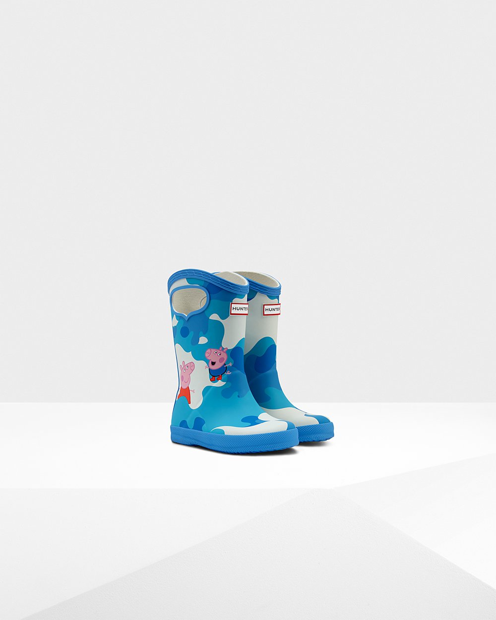 Kids Hunter Original First Peppa Pig Grab Handle - Rain Boots Blue - 5387-STZGV